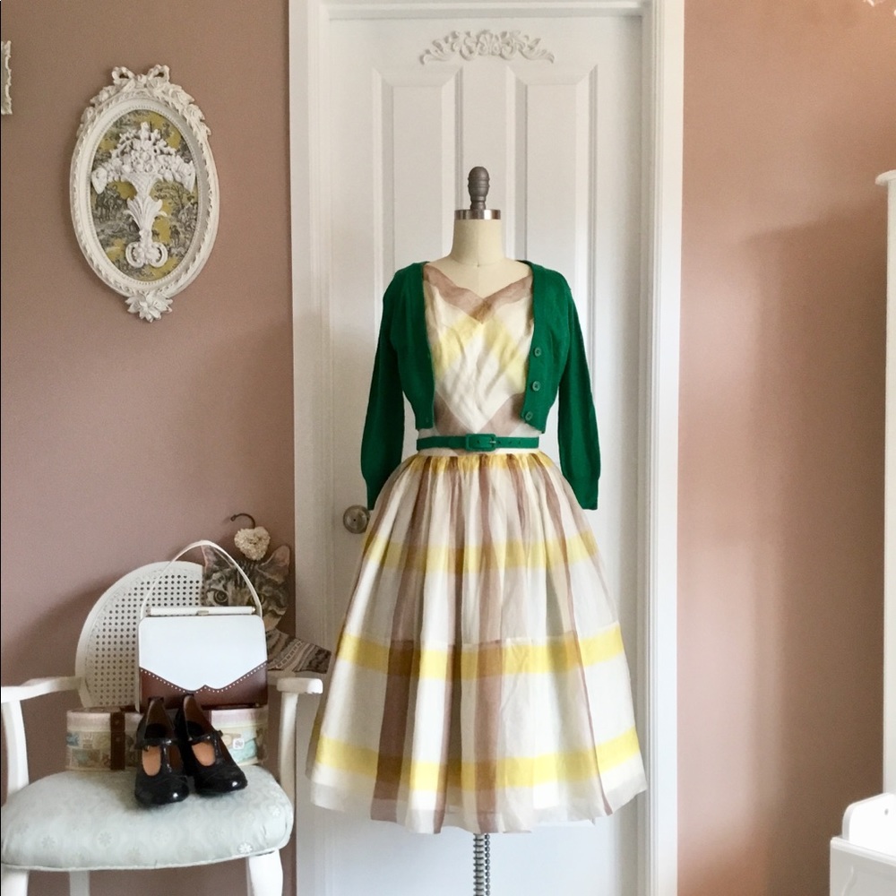 Vintage 50s handmade organza angel food cake dress